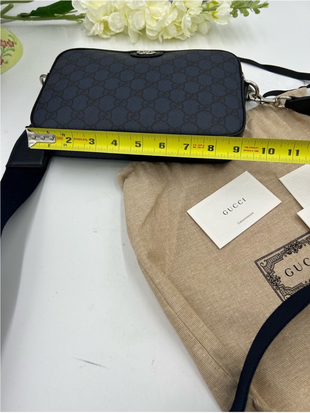 Unisex Gucci black/Navy GG Ophelia Supreme Camera Bag - Picture 7 of 11